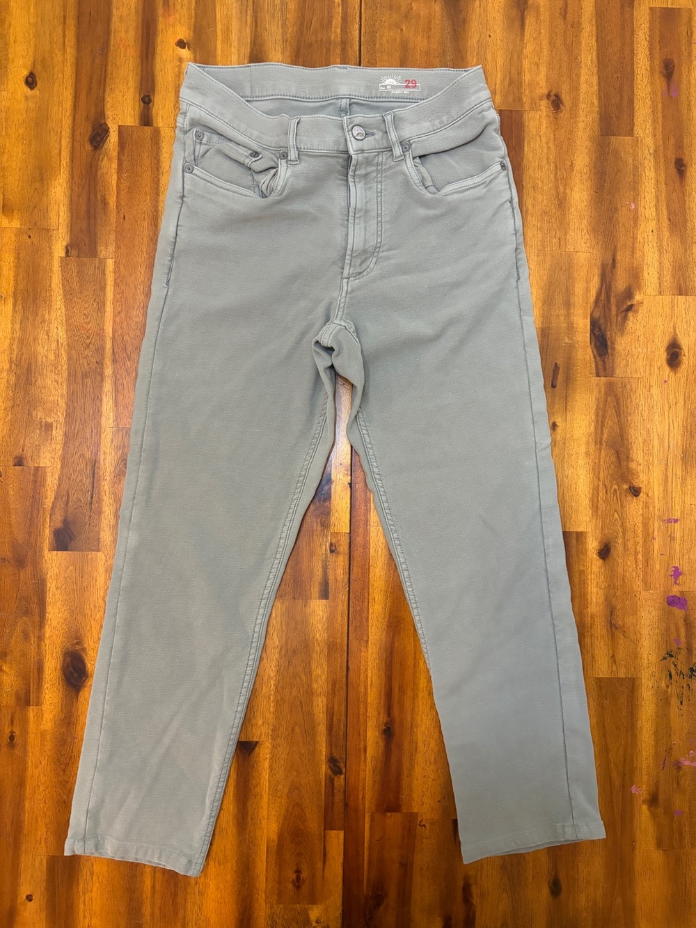 FAHERTY Womens 29  Green Cotton/Lyocell Stretch Skinny JEANS High-Rise